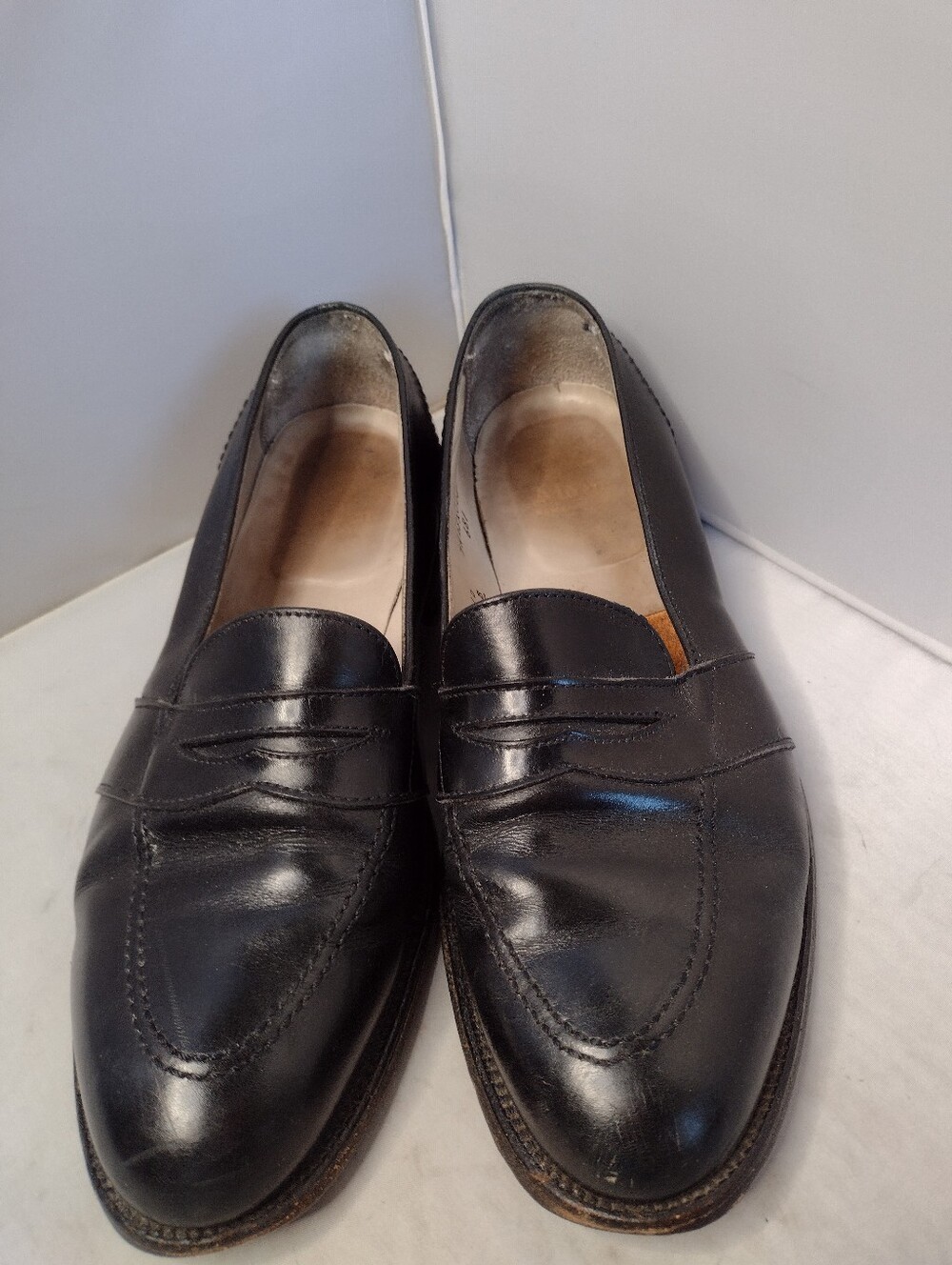 Alden 681 Black Leather Full Strap Slip On Penny Loafer Mens US Size 10 B/D A21